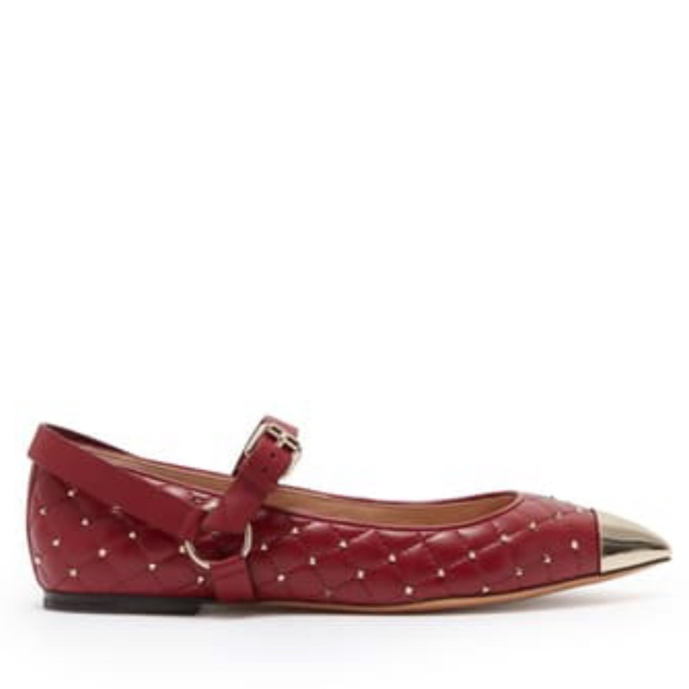 Valentino Garavani Rockstud Cap Toe Ballet Flats - Picture 2 of 8